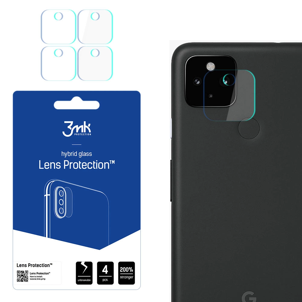 Google Pixel 4A 5G 3MK Lens Protection Back Camera Tempered Glass Protector, 4 pcs.