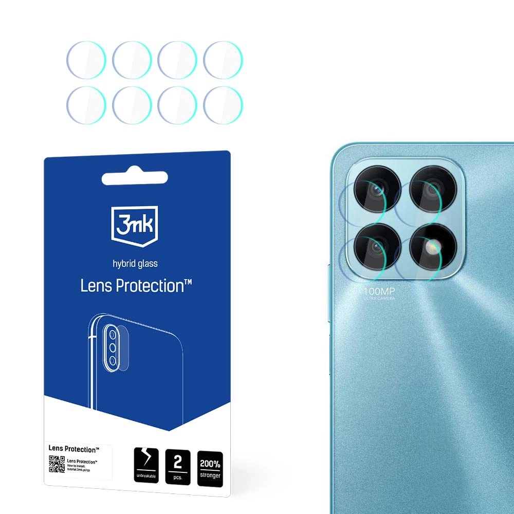 Honor X8a 3MK Lens Protection Back Camera Tempered Glass Protector, 4 pcs.