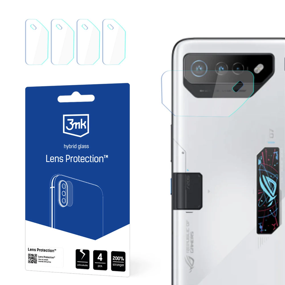 Asus ROG Phone 7 / 7 Ultimate 3MK Lens Protection Back Camera Tempered Glass Protector, 4 pcs.