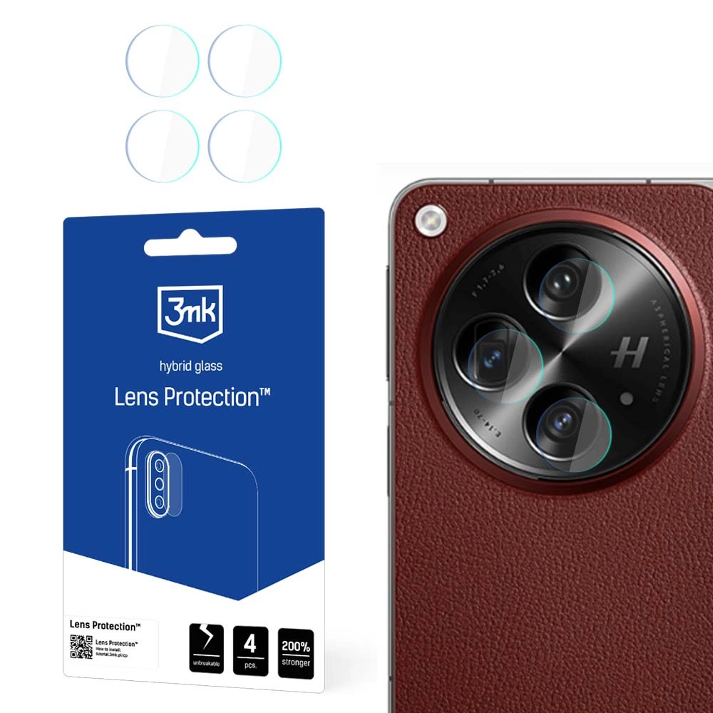 Oppo Find N3 Aizmugurējās Kameras Aizsargstikls, 4 gab. | 3MK Lens Protection Back Camera Tempered Glass Protector