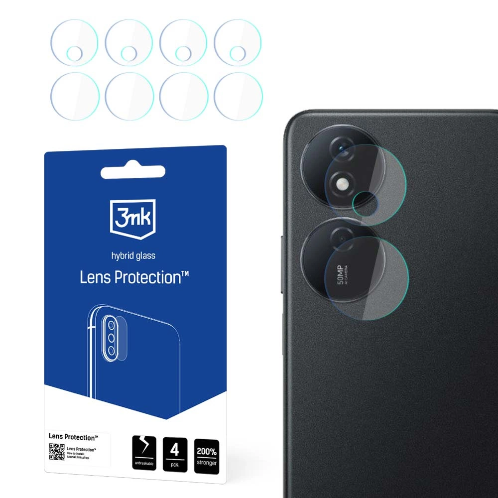 Honor Play 8T 3MK Lens Protection Back Camera Tempered Glass Protector, 4 pcs.
