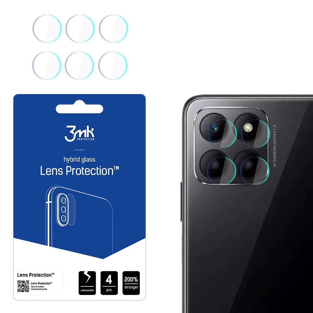 Honor 70 Lite 3MK Lens Protection Back Camera Tempered Glass Protector, 4 pcs.
