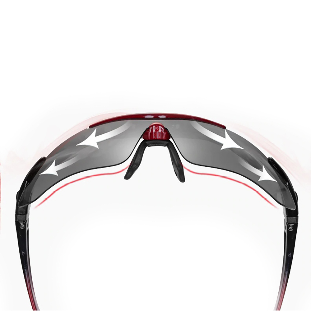 Rockbros 10001 polarizing cycling glasses - black and red