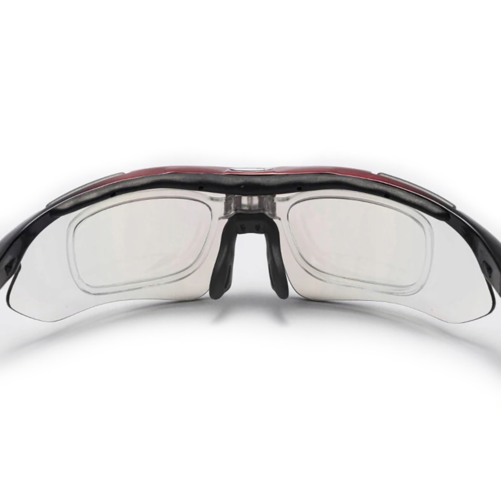 Rockbros 10001 polarizing cycling glasses - black and red