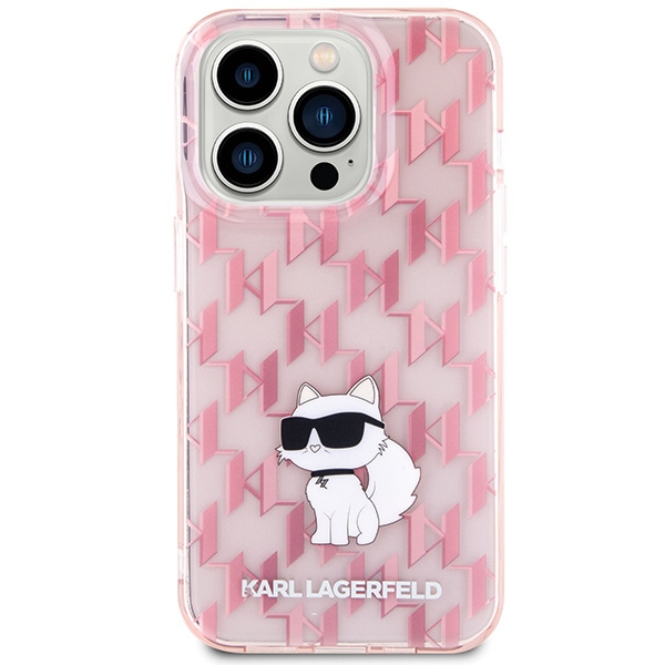 Apple iPhone 15 Plus 6.7'' Karl Lagerfeld Monogram Choupette Cover Case, Pink (1)