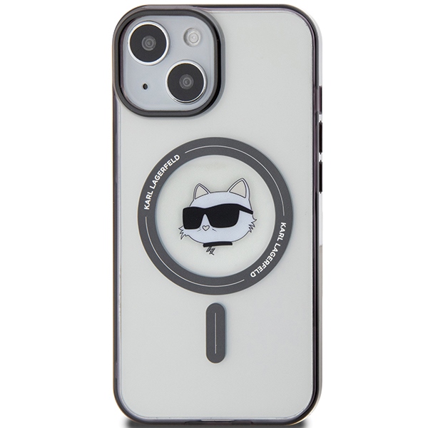 Karl Lagerfeld iPhone 15 Case IML Choupette`s Head MagSafe, Transparent