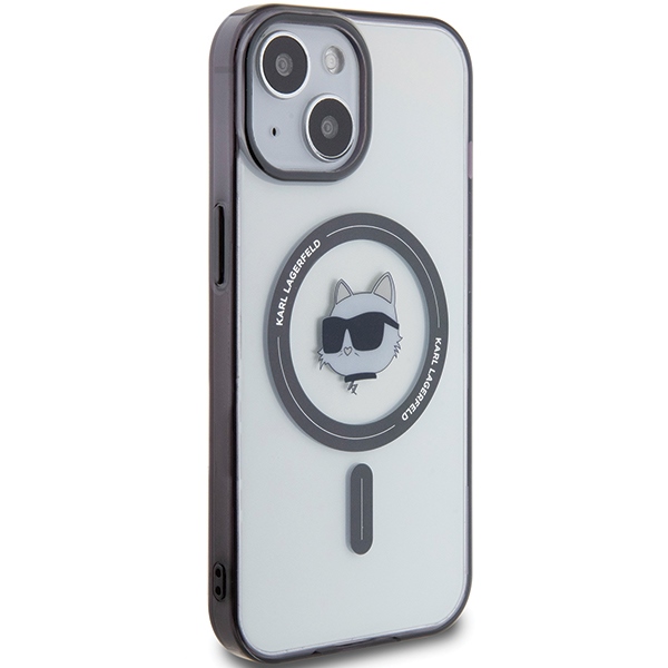 Karl Lagerfeld iPhone 15 Case IML Choupette`s Head MagSafe, Transparent