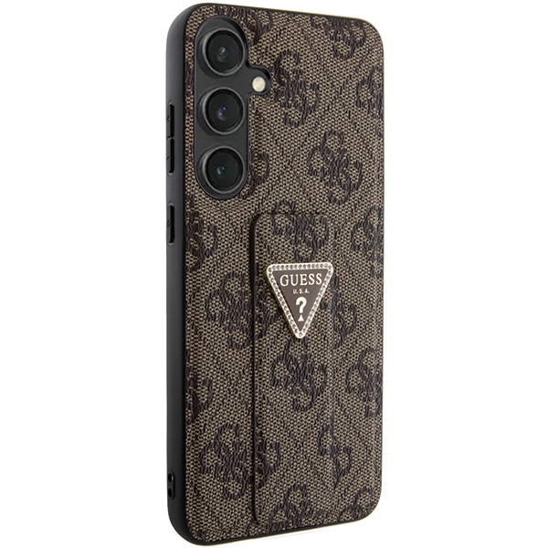 Guess Grip Stand 4G Triangle Strass case for Samsung Galaxy S24+ - brown