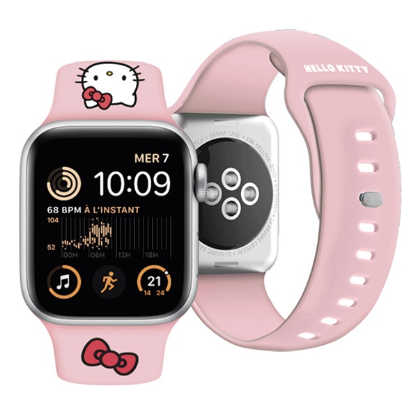Hello Kitty Apple Watch 38 / 40 / 41 mm Strap Silicone Kitty Head, Pink