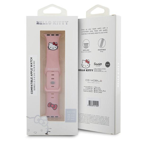Hello Kitty Apple Watch 38 / 40 / 41 mm Strap Silicone Kitty Head, Pink