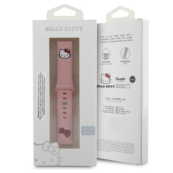 Hello Kitty Silicone Kitty Head Universal Smartwatch Strap 20mm, Pink