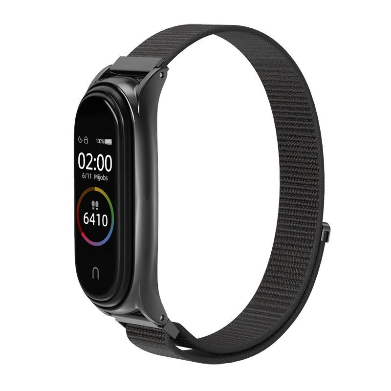 Tech-Protect neilona siksniņa Xiaomi Mi Smart Band 5/6/6 NFC - melna | Nylon Strap for Black