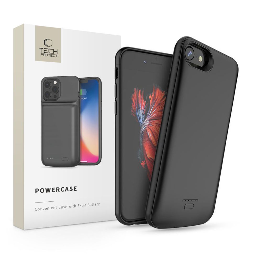 Tech-Protect Battery Pack Case for iPhone 6 / 6S / 7 / 8 / SE (2020/2022), 3200mAh, Black