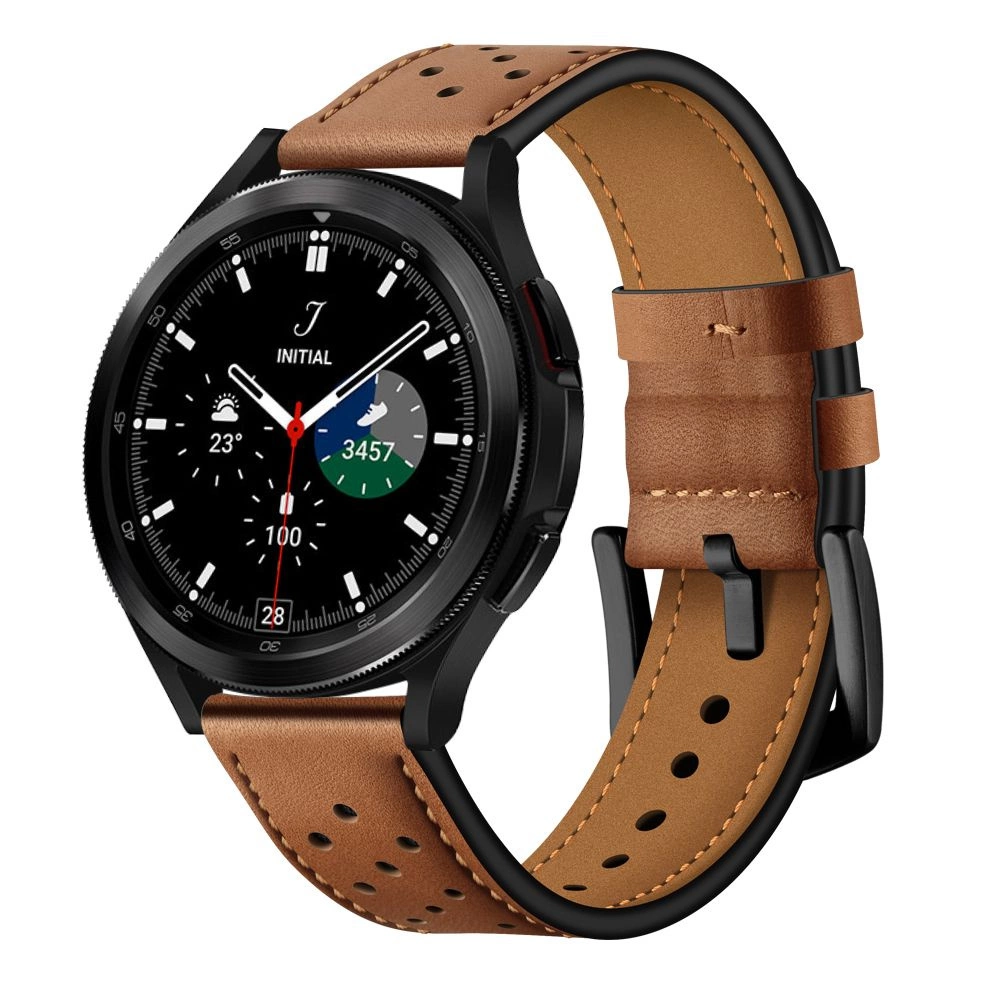 Tech-Protect Leather Strap for Samsung Galaxy Watch 4/5/5 Pro/6/7/FE - Brown