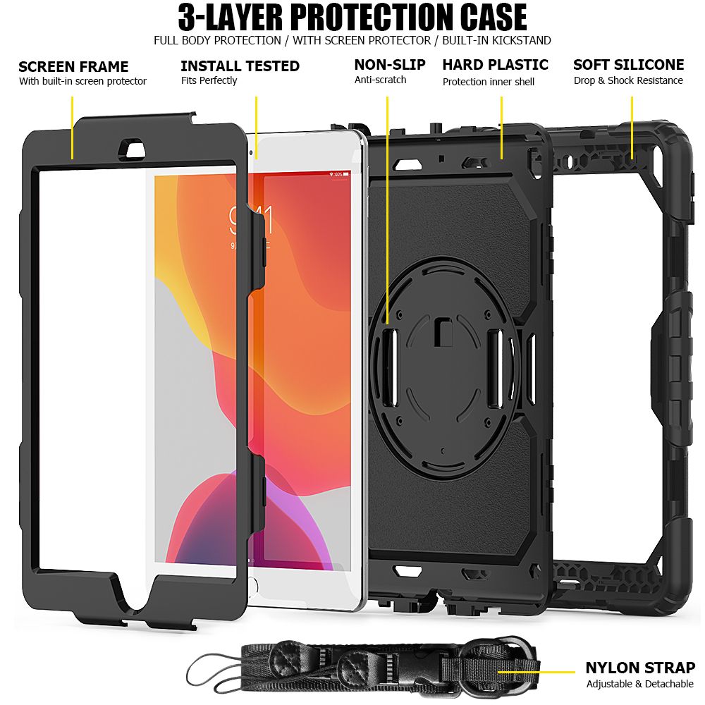 Apple iPad 10.2\" 2019 / 2020 / 2021 Tech-Protect Solid360 Cover Case, Black | Чехол Книжка для...