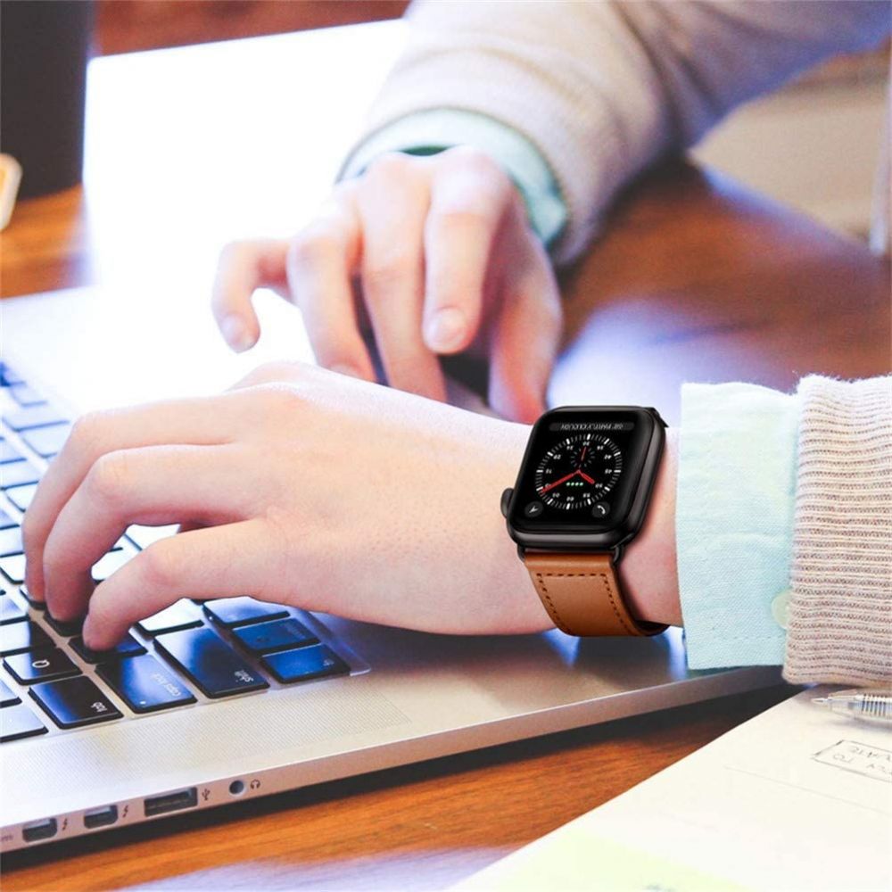 Tech-Protect Apple Watch siksniņa LeatherFit (42/44/45/49 mm), brūna