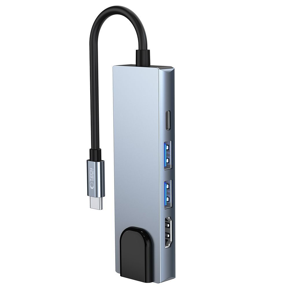 Tech-Protect V3 5in1 USB-C Hub with HDMI and RJ45, Gray