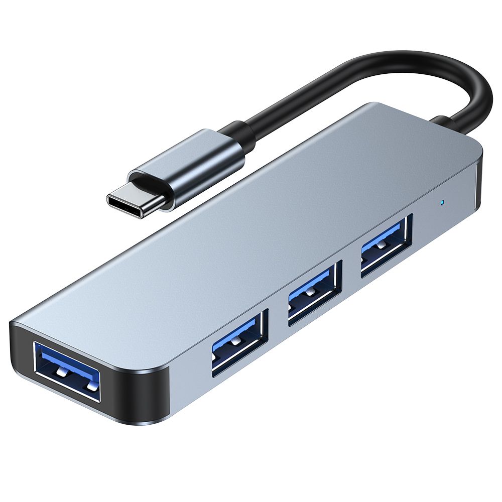 Tech-Protect V1 4in1 USB-C Hub (3x USB-A 2.0 / 1x USB-A 3.0), Gray