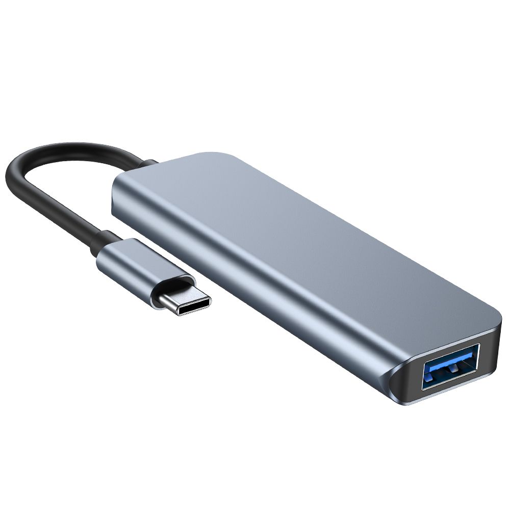 Tech-Protect V1 4in1 USB-C Hub (3x USB-A 2.0 / 1x USB-A 3.0), Gray