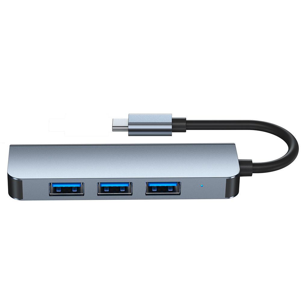 Tech-Protect V1 4in1 USB-C Hub (3x USB-A 2.0 / 1x USB-A 3.0), Gray