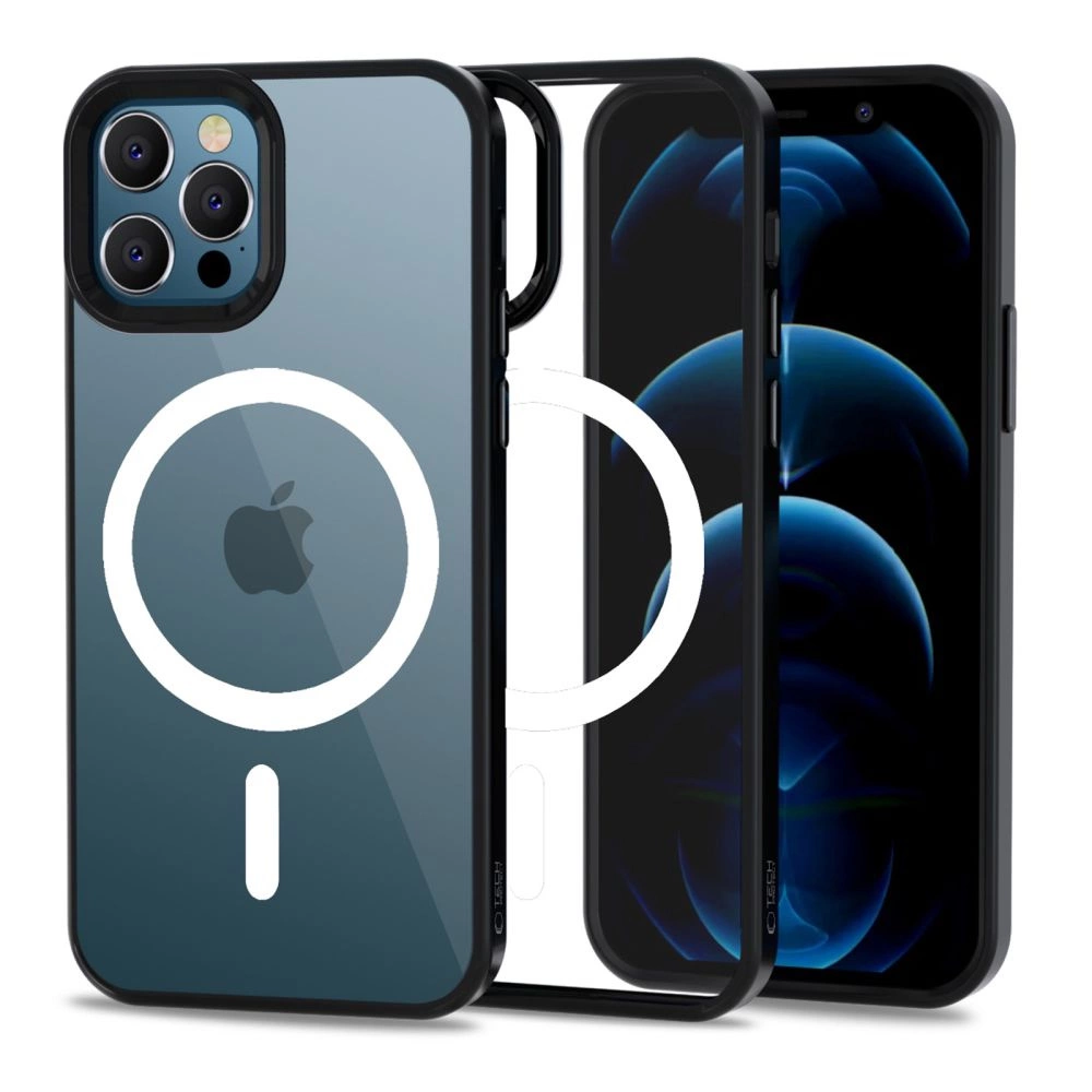 Apple iPhone 12 / 12 Pro 6.1'' Tech-Protect MagMat MagSafe Case Cover, Transparent and Black