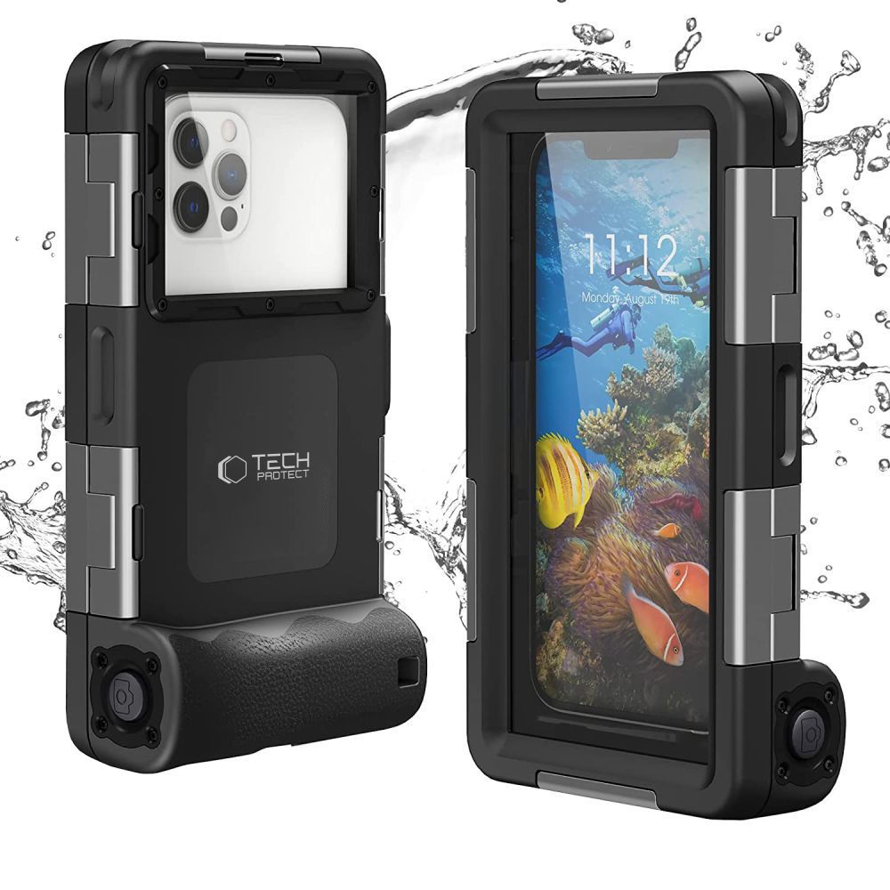 Tech-Protect Waterproof Case IPX8 for 4.7-6.7\" Smartphones, Black