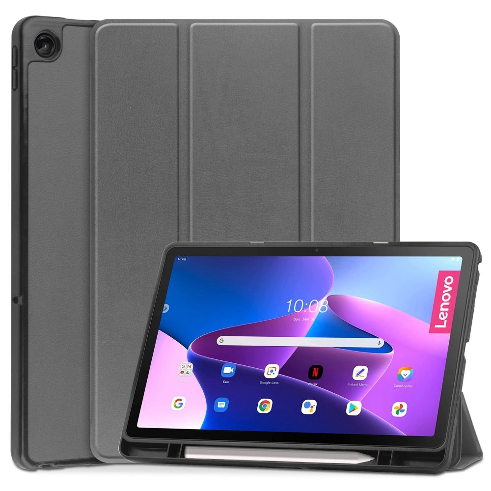 Lenovo Tab M10 Plus (3rd Gen) 10.6" (TB125FU, TB128FU) Tech-Protect SC Pen Protective Cover Case, Gray