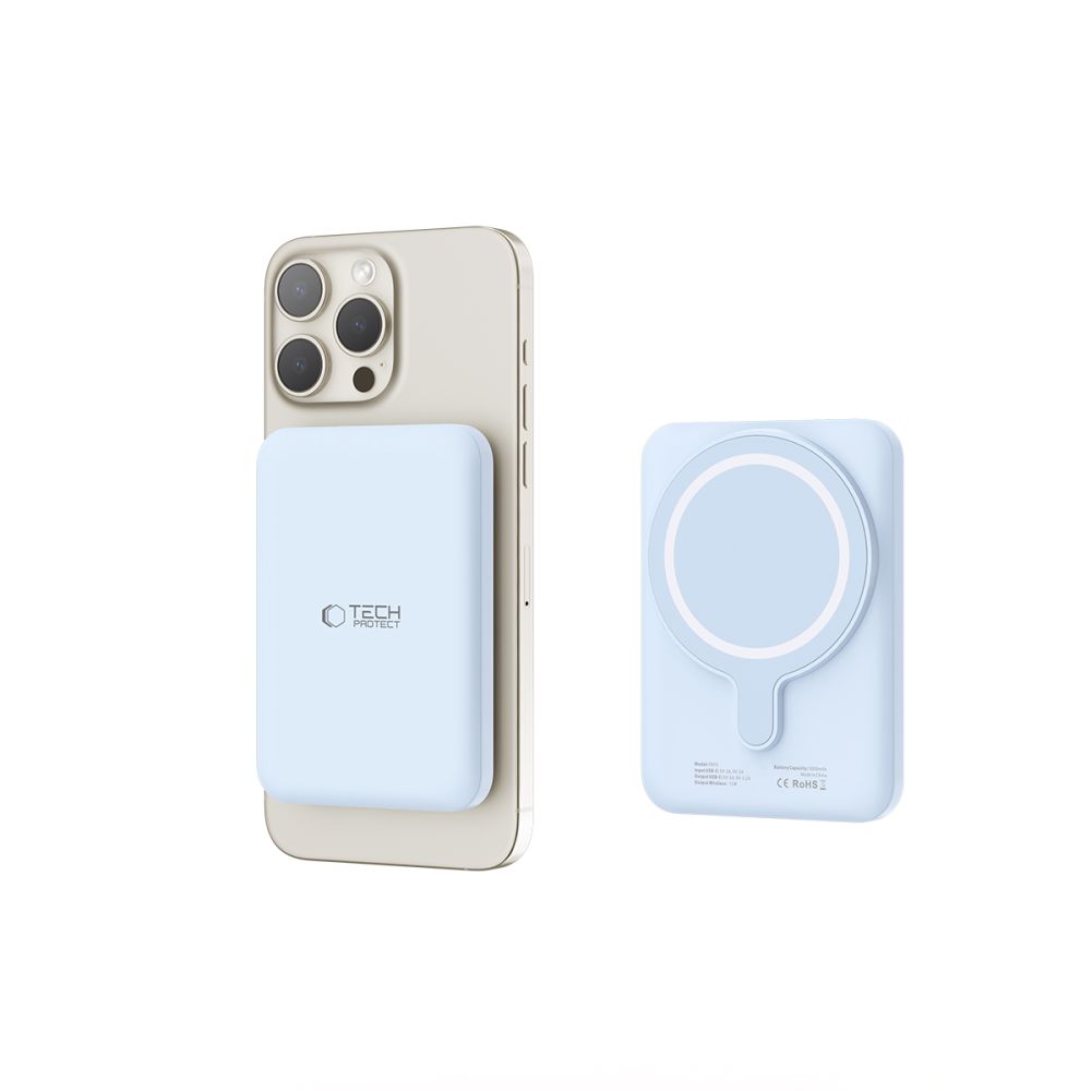 Tech-Protect LifeMag PB10 ārējais akumulators ar MagSafe 5000mAh, zils
