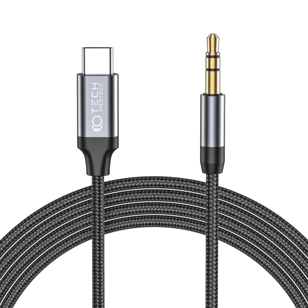 Tech-Protect UltraBoost Audio USB-C to 3.5mm Mini Jack Cable, 1m, Black