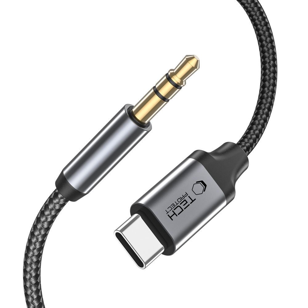 Tech-Protect UltraBoost Audio USB-C to 3.5mm Mini Jack Cable, 1m, Black