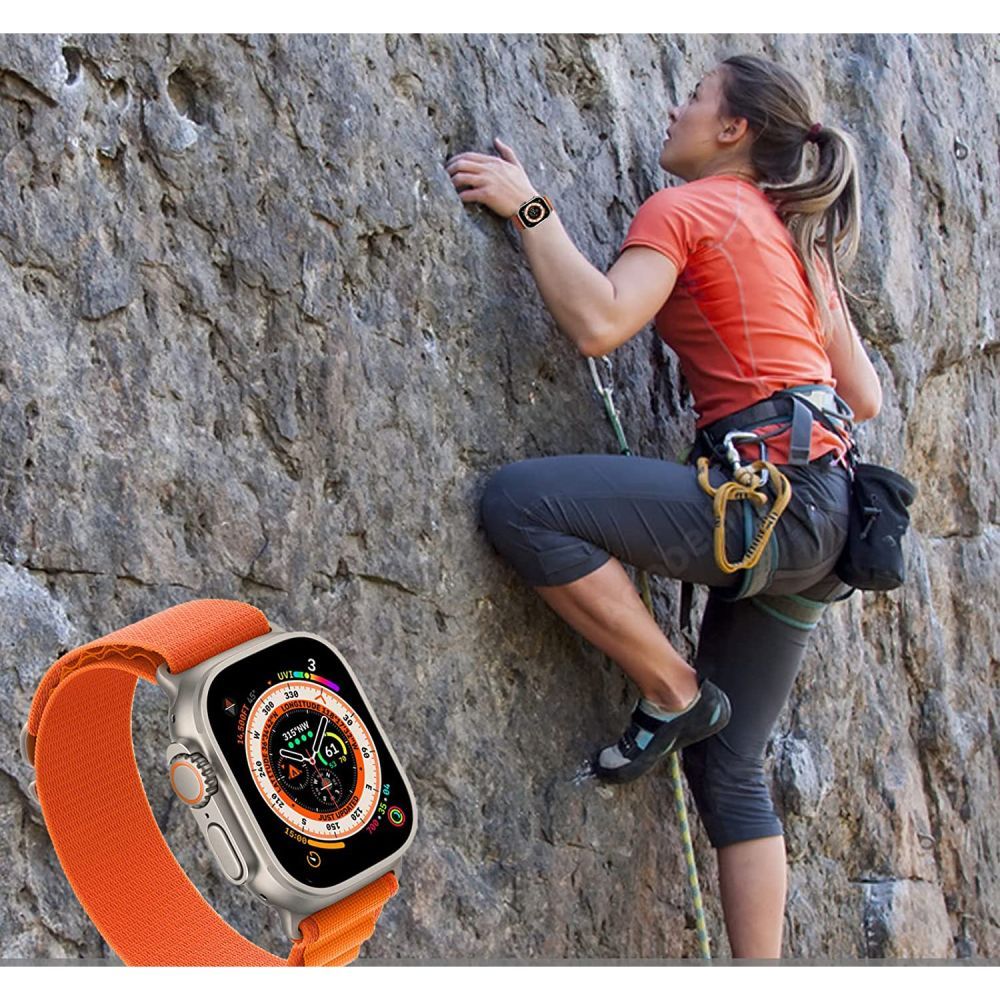 Ремешок Tech-Protect Nylon Pro для Apple Watch (42/44/45/49 mm), черно-оранжевый