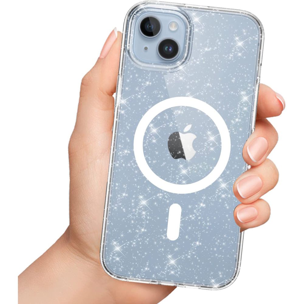 Tech-Protect iPhone 13 / 14 Case FlexAir Hybrid MagSafe, Clear Glitter