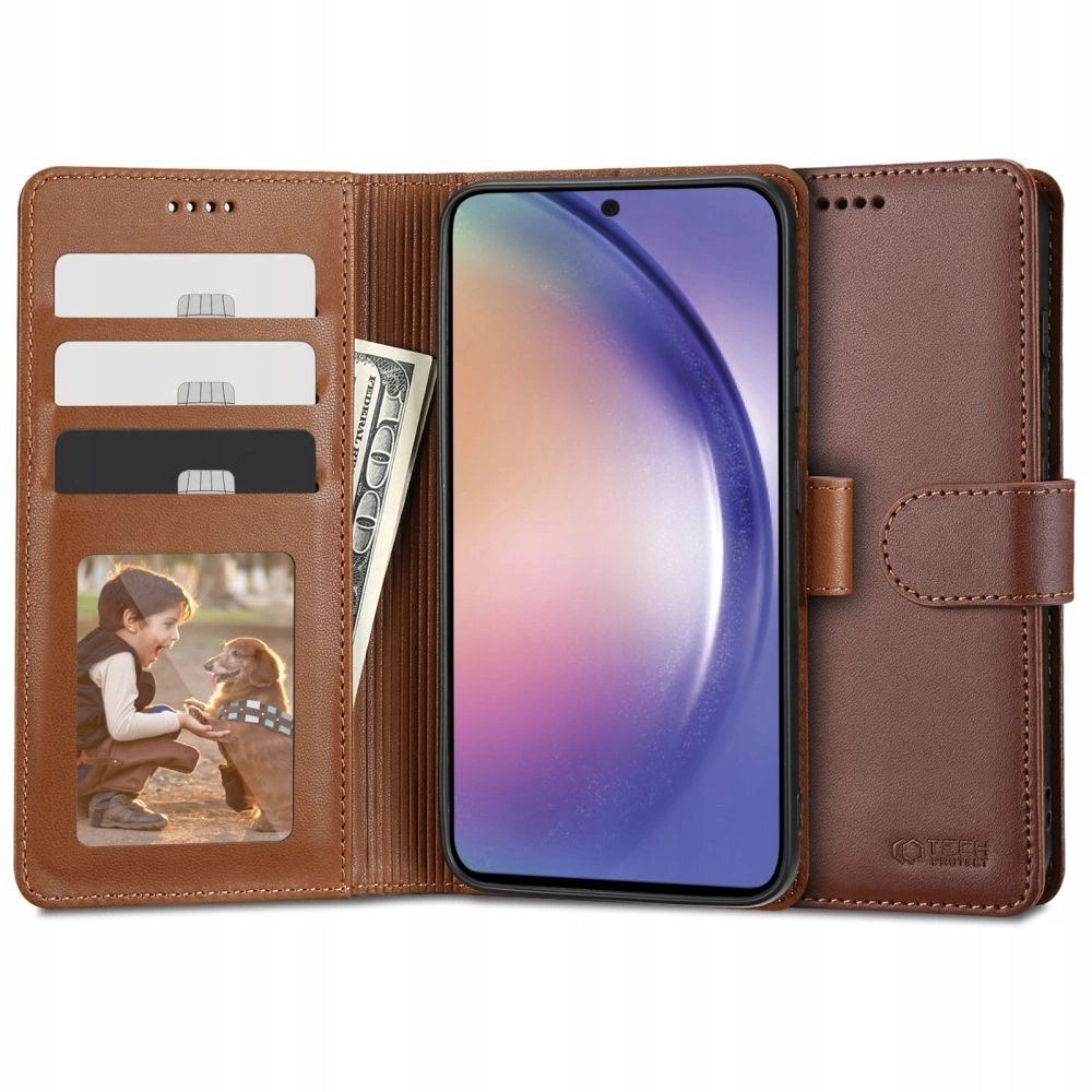 Samsung Galaxy A54 (SM-A546) Tech-Protect Wallet Book Case Cover, Brown