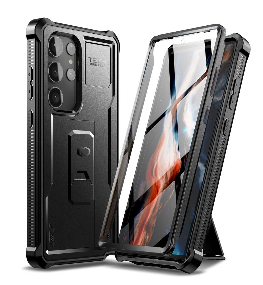 Samsung Galaxy S23 Ultra (SM-S918) Tech-Protect Kevlar Pro Protective Case Cover, Black | Telefona Vāciņš Maciņš...