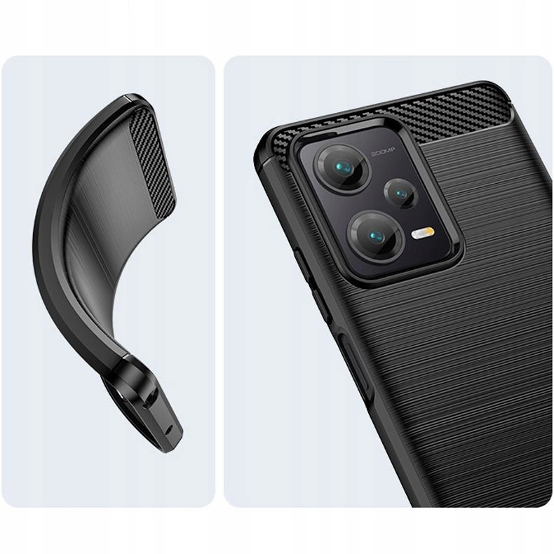 Xiaomi Redmi Note 12 5G / Poco X5 5G Tech-Protect TPUCarbon Fiber TPU Protective Case Cover, Black