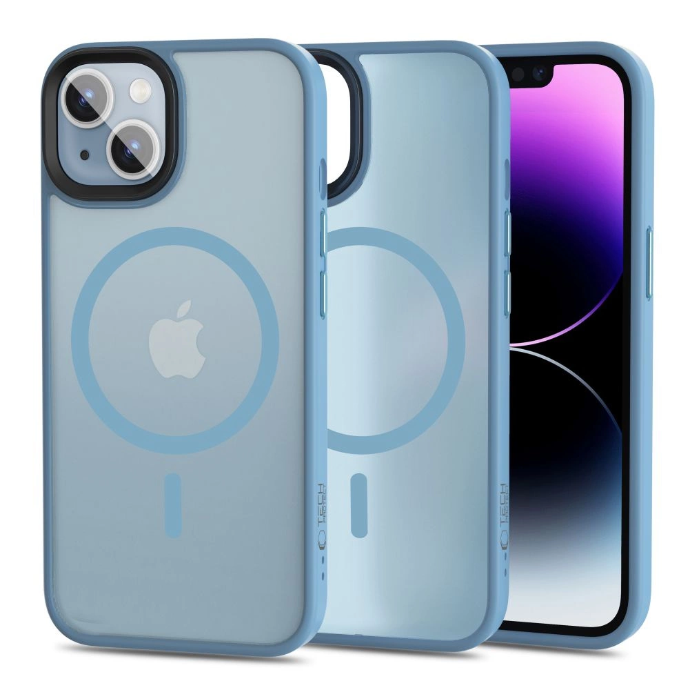 Apple iPhone 14 6.1'' Tech-Protect MagMat MagSafe Case Cover, Matte Blue