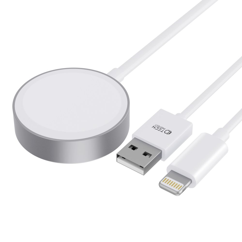 Tech-Protect UltraBoost 2in1 Magnetic Charger for Apple Watch & iPhone, White