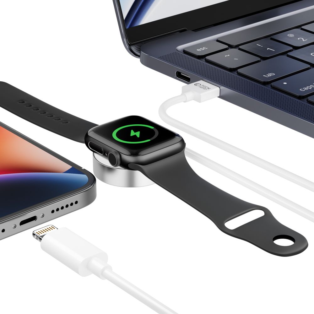 Tech-Protect UltraBoost 2in1 Magnetic Charger for Apple Watch & iPhone, White
