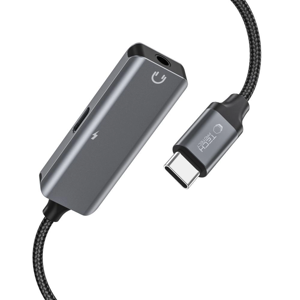 Tech-Protect UltraBoost audio USB-C (vīrietis) / 3,5 mm mini jack (sieviete) - adapteris melns | (male) 3.5mm (female)...