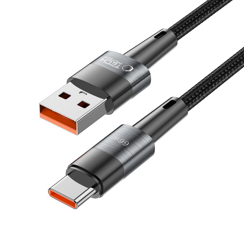 Tech-Protect UltraBoost USB-C / USB-A kabelis 66W 6A 0.25m, pelēks