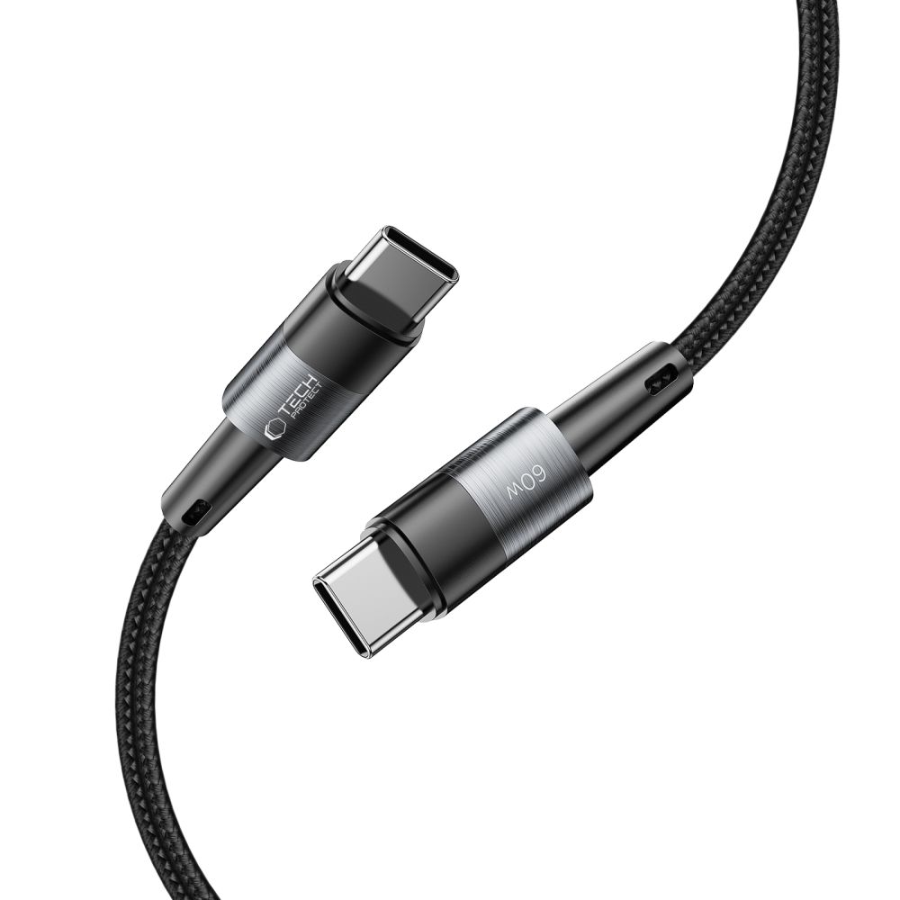 Tech-Protect UltraBoost USB-C / USB-C PD 60W 3A kabelis (2m), pelēks