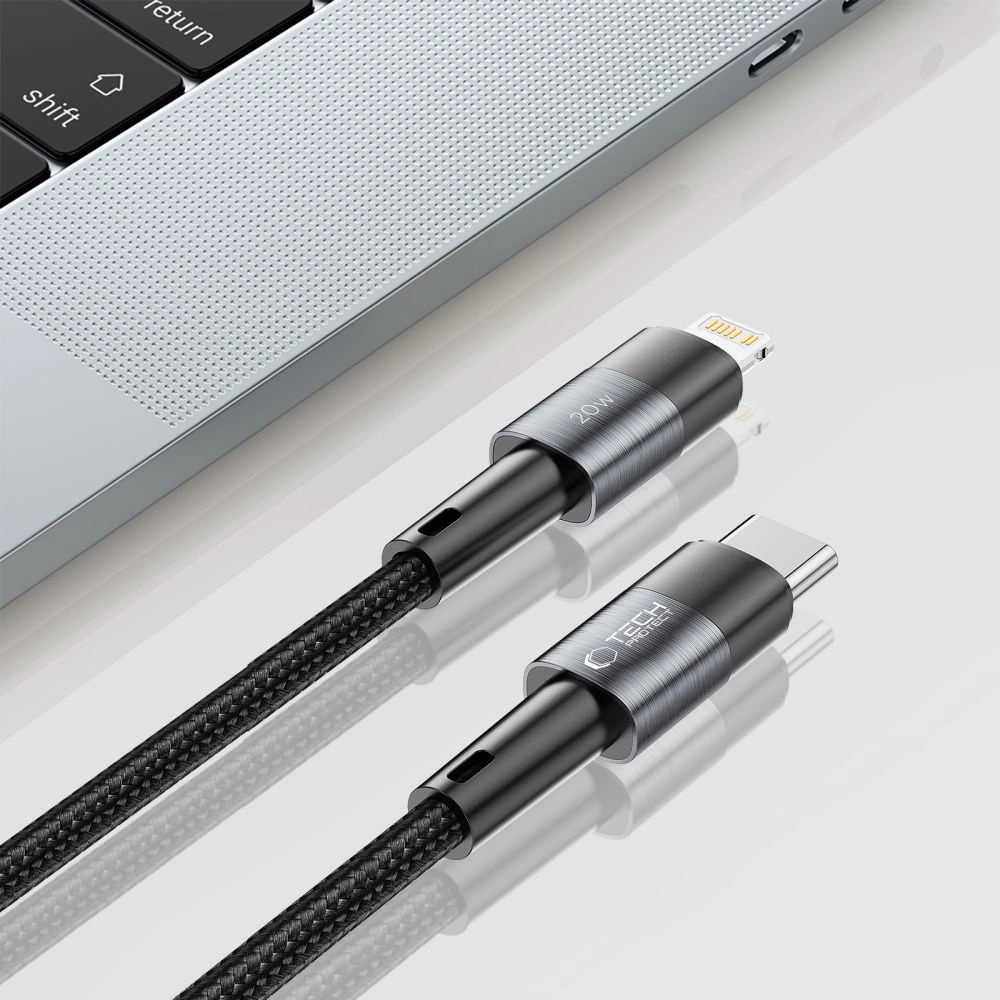 Tech-Protect UltraBoost Lightning / USB-C PD kabelis 20W 3A 0,25 m - pelēks | cable 0.25m gray