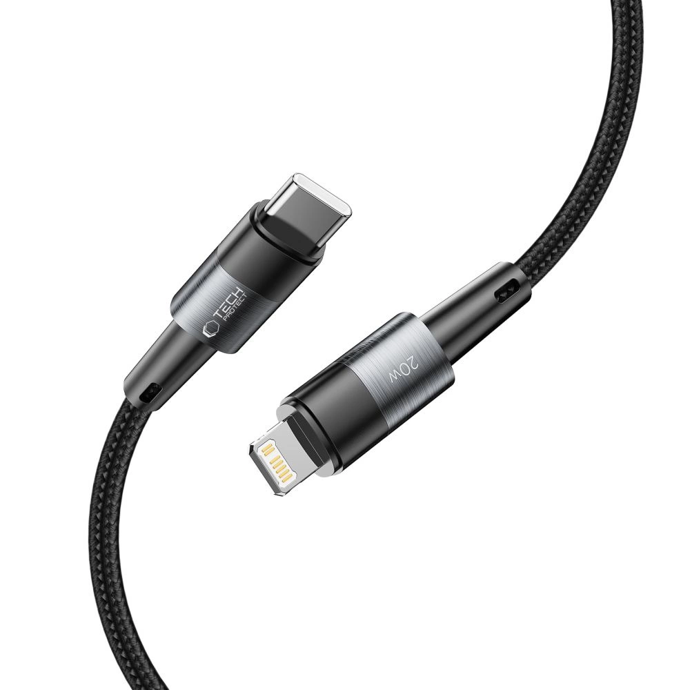 Tech-Protect UltraBoost Lightning / USB-C PD kabelis 20W 3A 0,25 m - pelēks | cable 0.25m gray