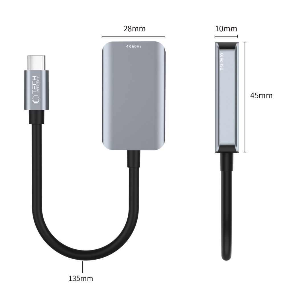 Tech-Protect UltraBoost USB-C to HDMI 4K 60Hz Adapter, Black