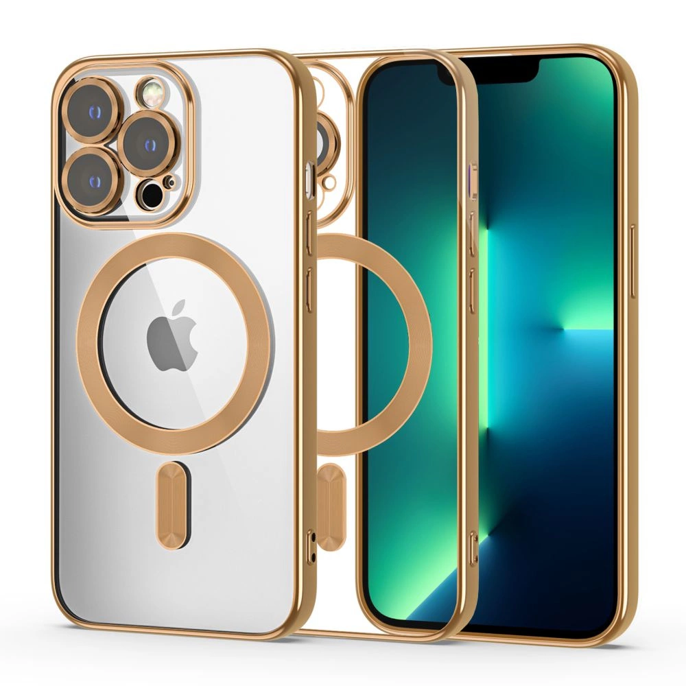 Apple iPhone 13 Pro 6.1'' Tech-Protect MagShine Line MagSafe Case Cover, Gold | Telefona Vāciņš Maciņš Apvalks...