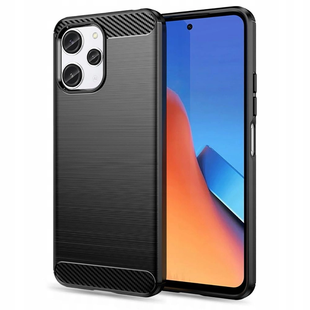 Xiaomi Redmi 12 Tech-Protect TPUCarbon Fiber TPU Protective Case Cover, Black | Telefona Vāciņš Maciņš Apvalks...