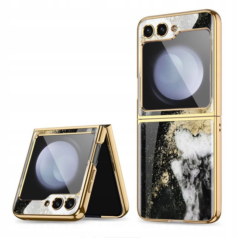 Samsung Galaxy Z Flip 5 ( SM-F731B/DS ) Tech-Protect Mood Marble Case Cover, Black and Gold | Telefona Vāciņš...