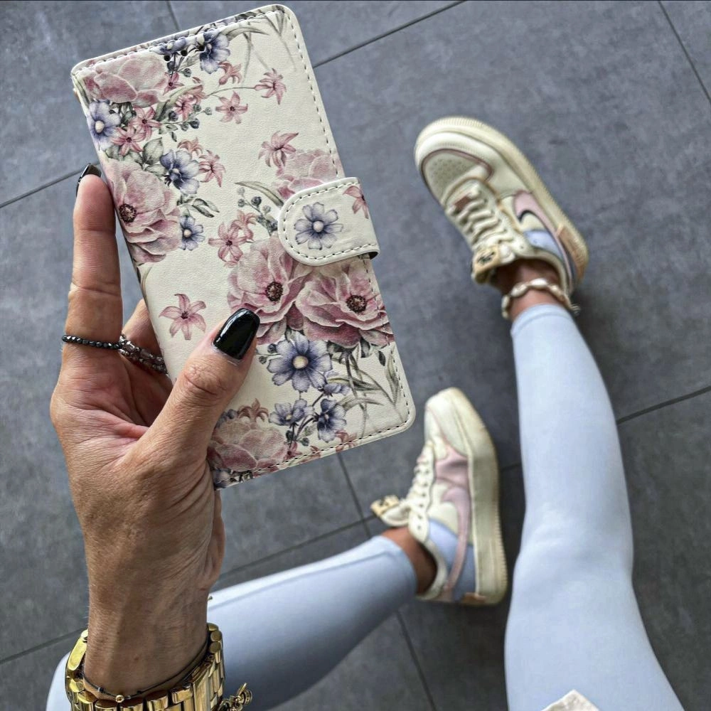 Xiaomi Redmi 12 Tech-Protect Wallet Book Case Cover, Pink Flowers