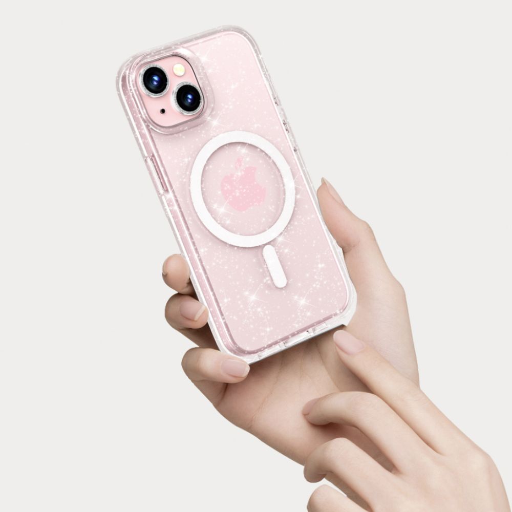 Чехол Tech-Protect для iPhone 15 FlexAir Hybrid MagSafe, прозрачный с блестками