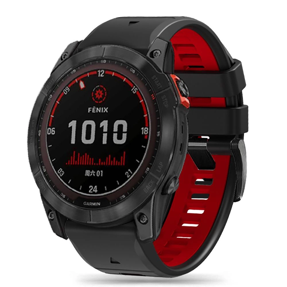 Tech-Protect IconBand Pro strap for Garmin Fenix ​​3 / 5X / 3HR / 5X Plus / 6X / 6X Pro / 7X - black and red